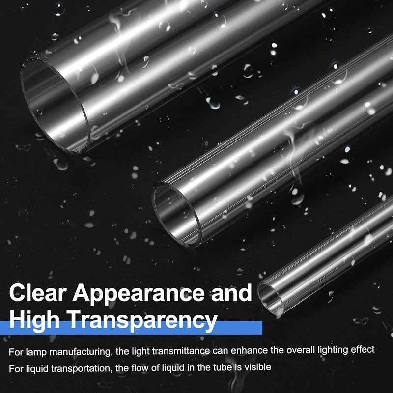 uxcell 2Pcs Clear Rigid Acrylic Pipe, 46mm(1.81") ID x 50mm(1.97") OD 8" Round Polycarbonate Tube Plastic Tubing for Plumbing, Lighting, Aquarium, DIY Projects - Image 4